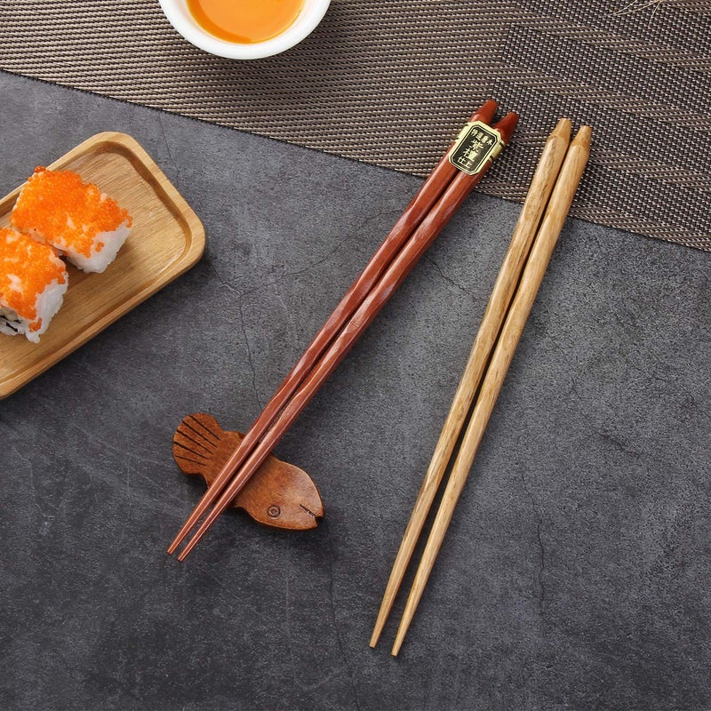 HuaLan Japanese Natural Wood Chopstick Set Reusable Classic Style Chopsticks Non-slip Design Chop Sticks 5 Pairs Gift Set - Image 5